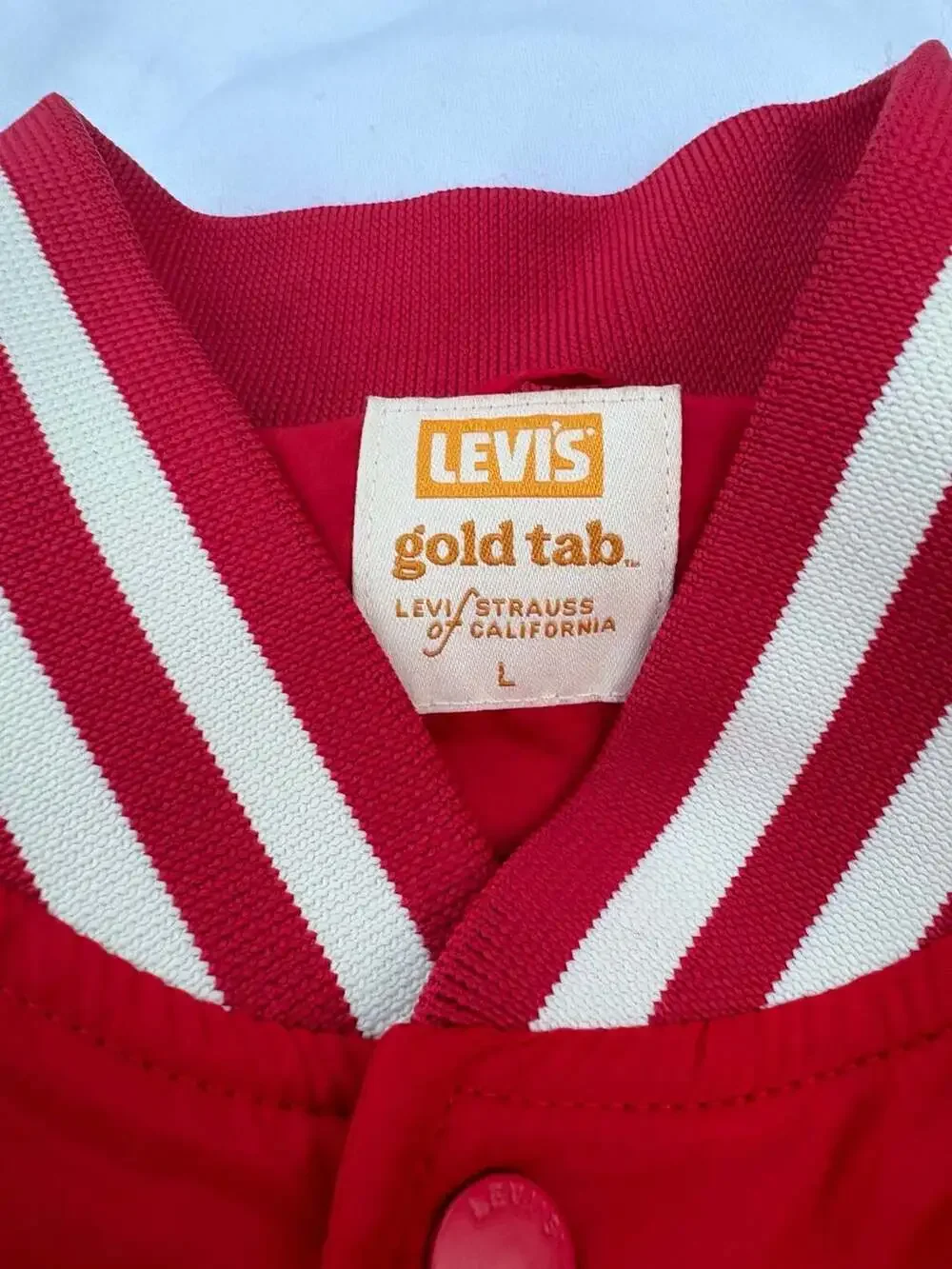 Levi's Gold Tab Baseball Jacket Redwood Tech Red Varsity Jacket Bomber Large